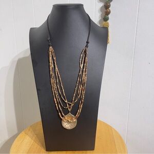 J.Jill Multistrand Beaded Necklace with Pendant